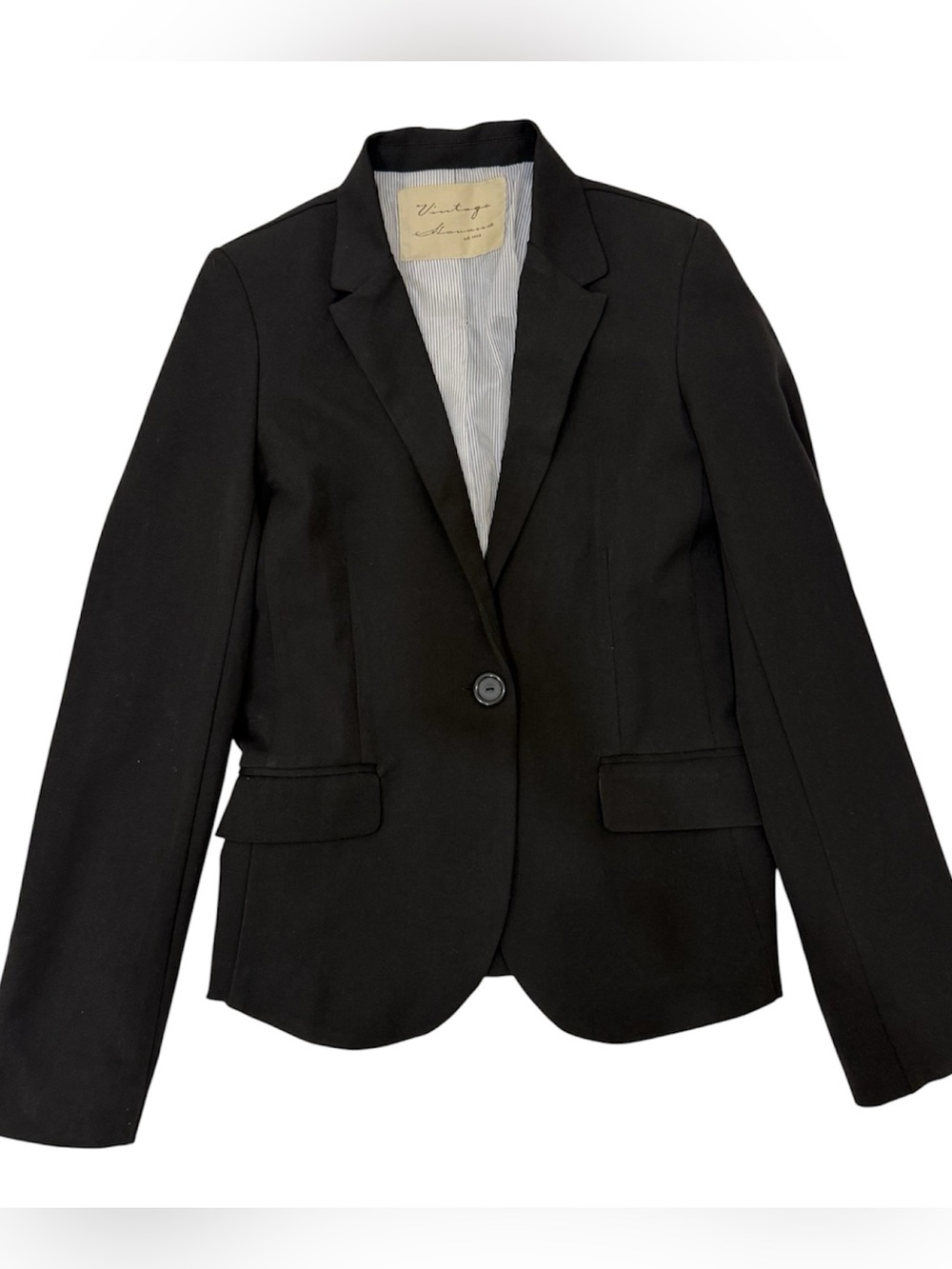 Vintage Havana Black Fitted Blazer Jacket Size Medium
